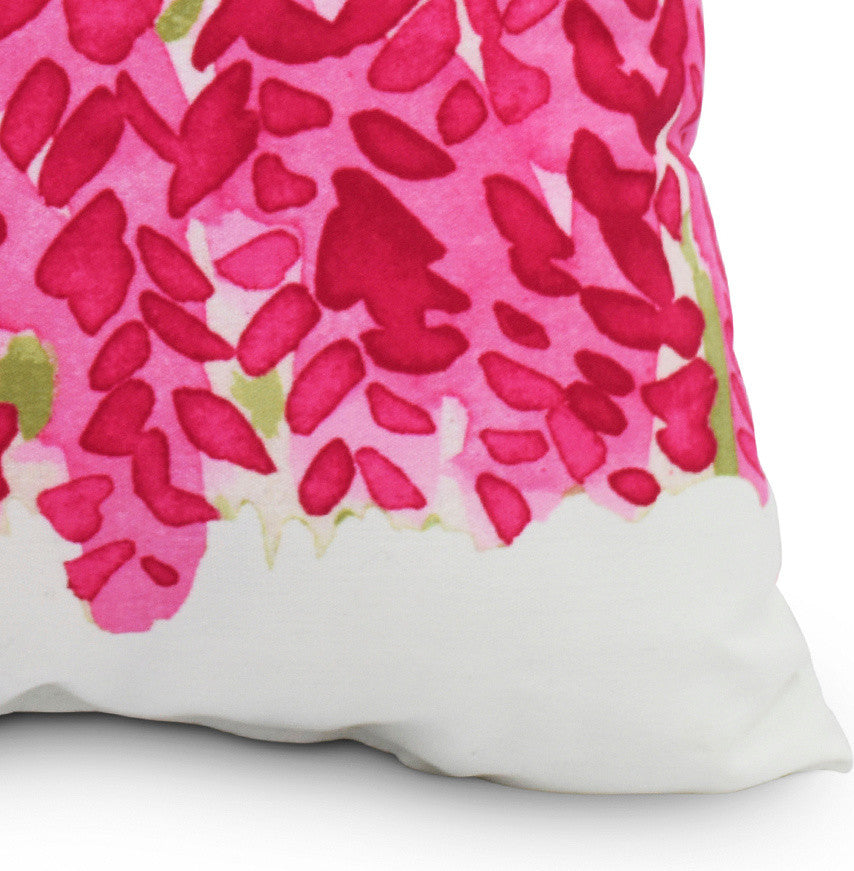 Flower Bell Bunch Decorative Floral Throw Pillow, Pink, 20"
