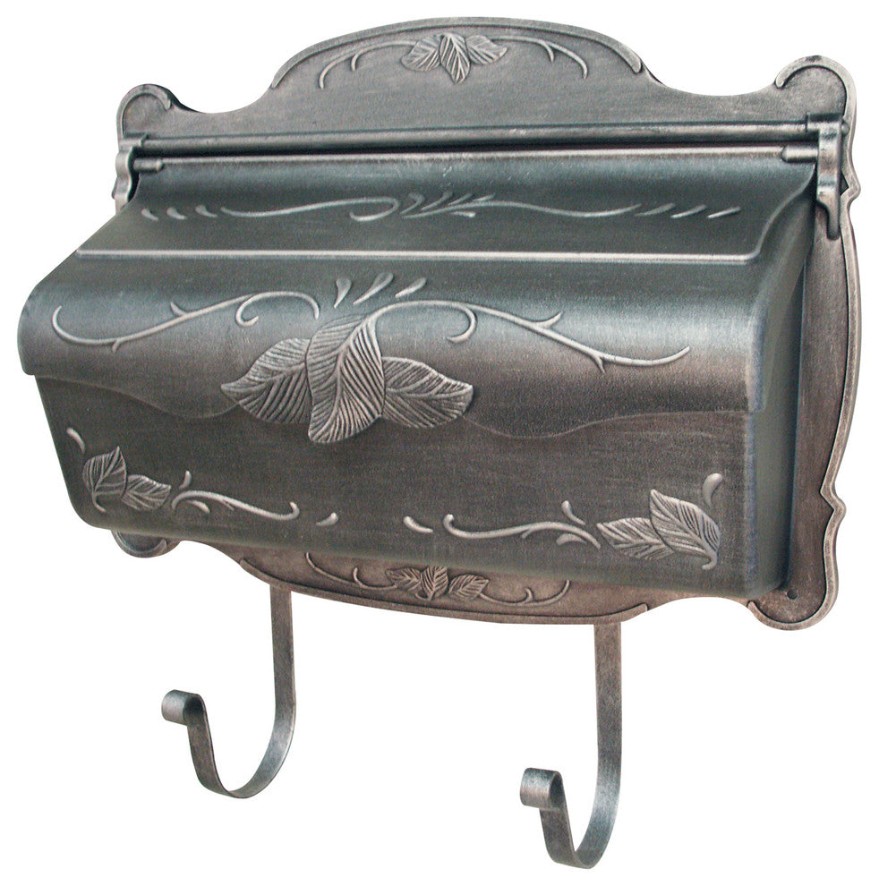 Floral Horizontal Mailbox, Swedish Silver