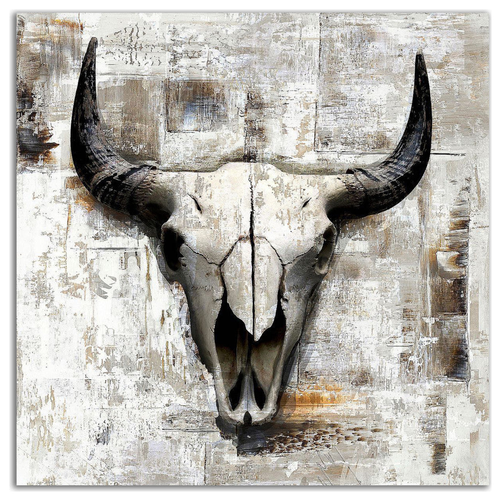 "White Cowskull" by GraphINC, Print on Canvas, 24"x24"