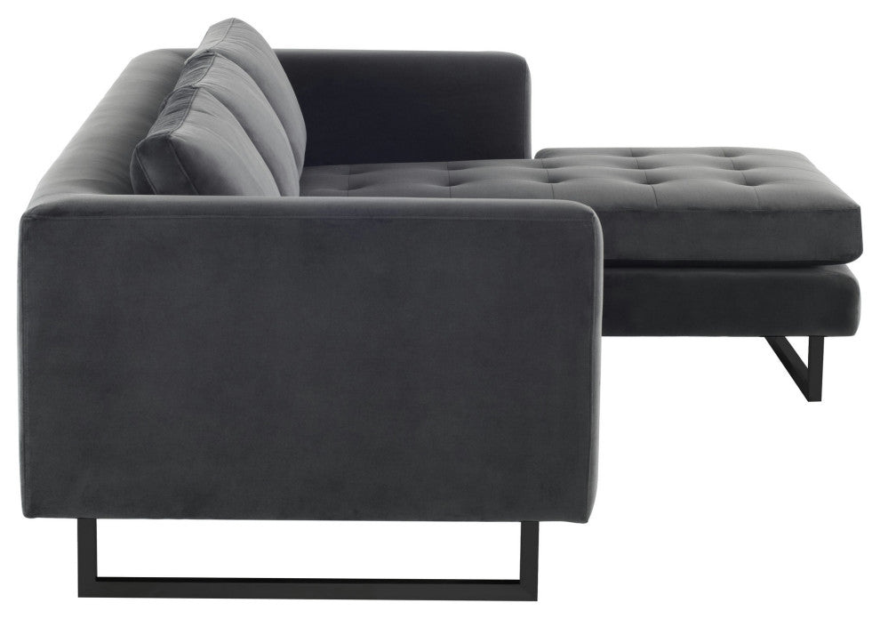 Matthew Shadow Grey Fabric Sectional Sofa, HGSC560