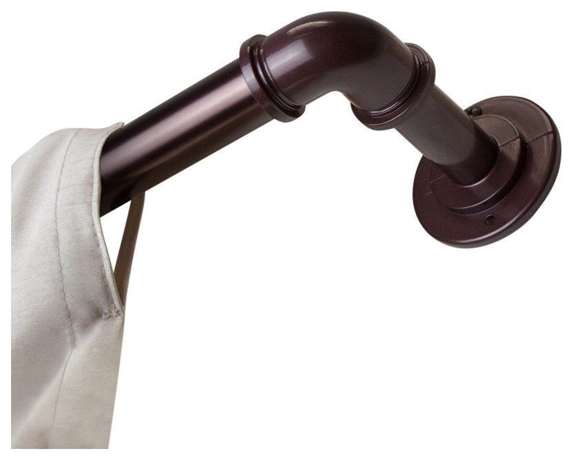 1" Pipe Blackout Curtain Rod, Bronze, 48"-84"
