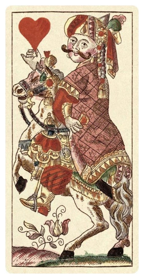 "Knight of Hearts (Bauern Hochzeit Deck)" Paper Art, 14"x26"
