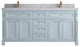 Paris 72" Double Sink Bathroom Vanity, Blue Heather 2" Pearl Gray