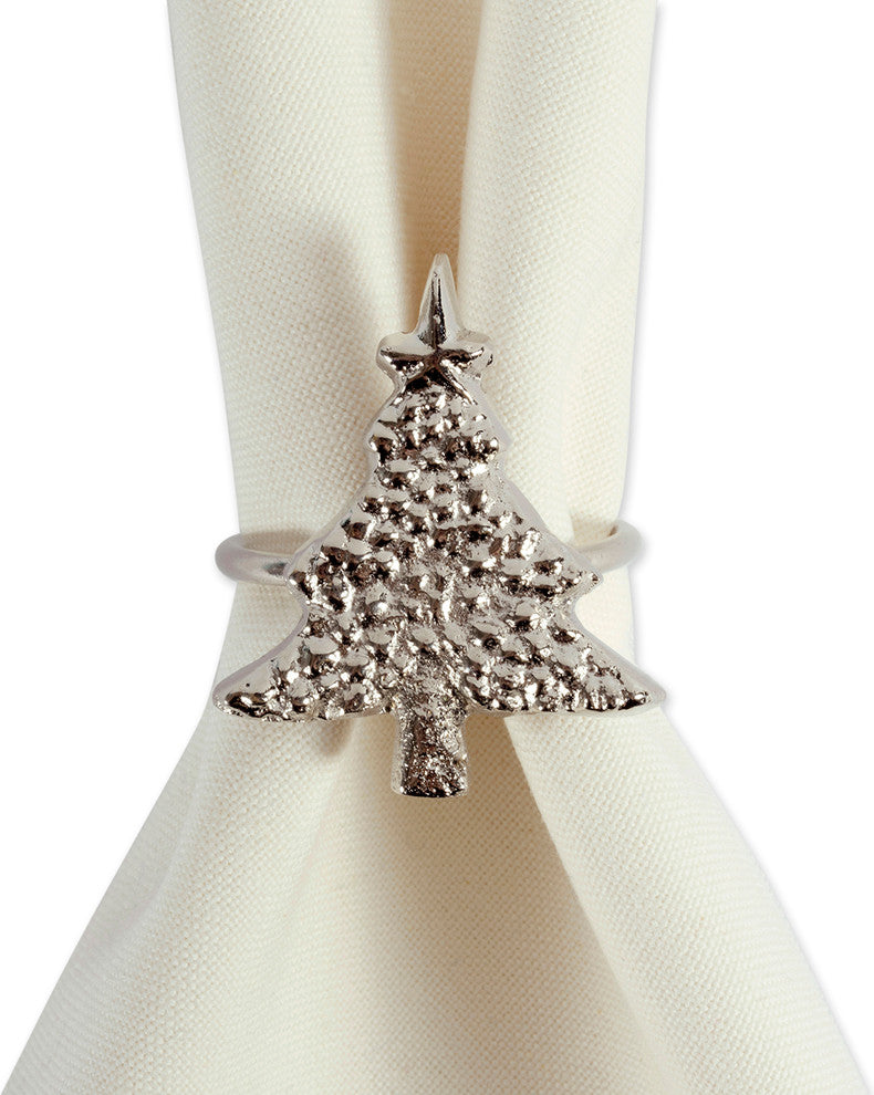 DII Christmas Tree Napkin Ring, Set of 6
