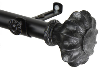 Maurice 13/16 inch Corner Window Curtain Rod, Black, 28-48"