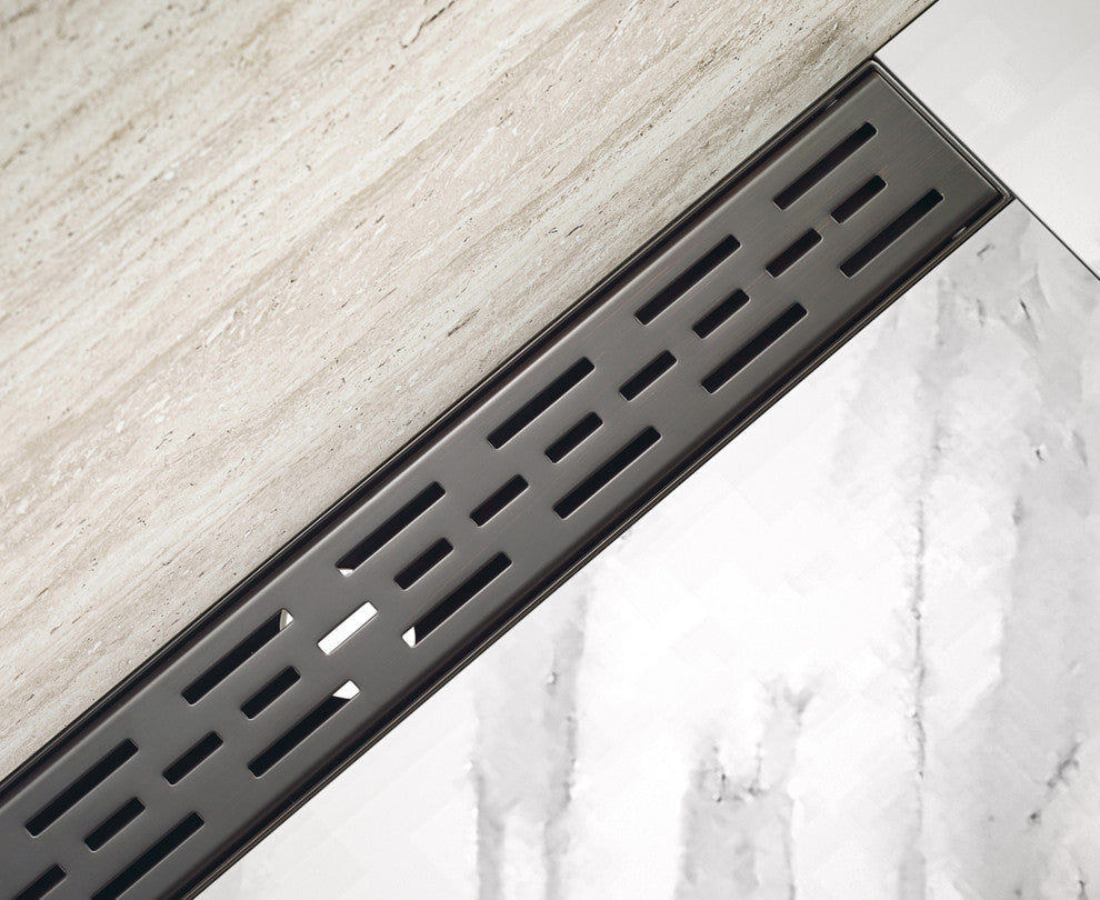 Linear Floor Drain with Removable Decorative Cover UPC certified, Venetian Bronze, 36"