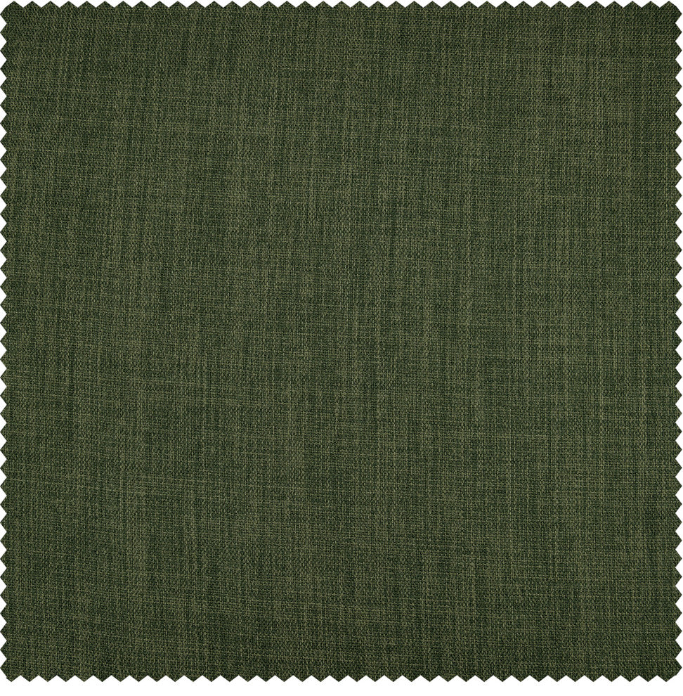 Faux Linen Darkening Curtain Single Panel, Tuscany Green, 50"x120"