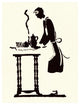 "Maid Prepares Hot and Steaming Coffee" Paper Print by Maxfield Parrish, 38"x50"