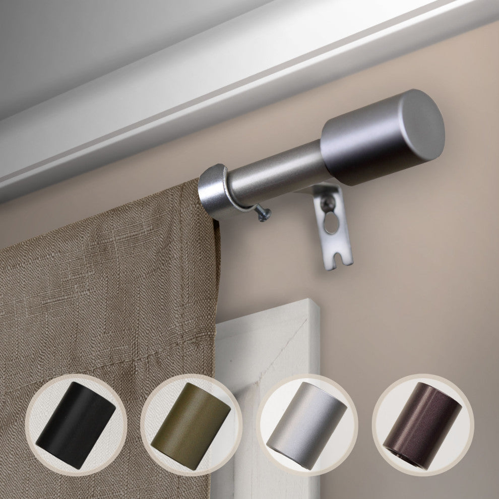 Nora 5/8" Curtain, Rod, Satin Nickel, 84-120"