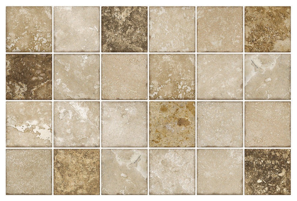 Cream Brown Tile 3D Wall Panels, Set of 10, Covers 58 Sq Ft