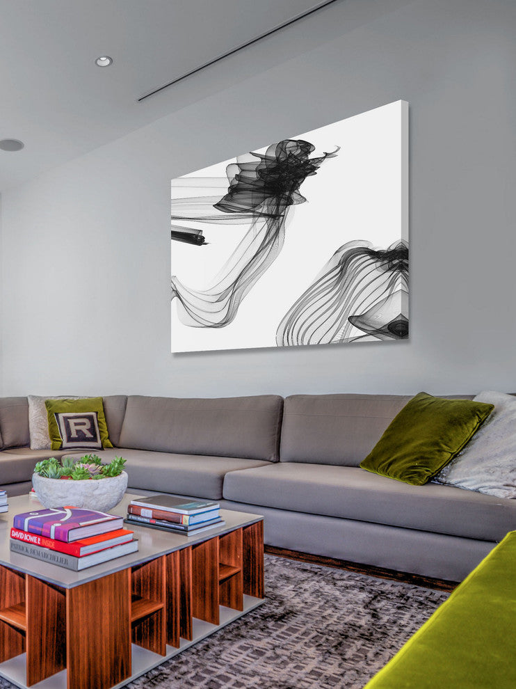 "Abstract Black and White Art 2015-01-06-7" Print on Canvas by Irena Orlov