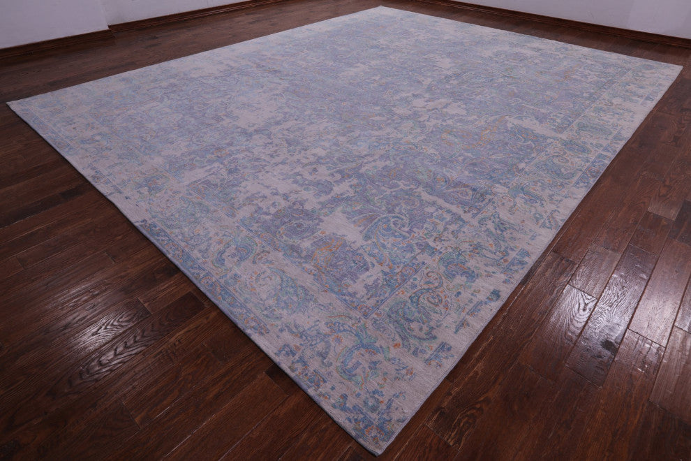 Wool and Silk Modern Handmade Rug 12' 0" X 15' 1" Q8858