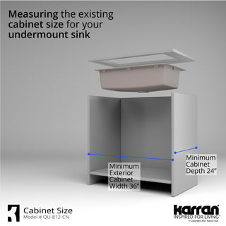 Karran QU-812 Undermount 32.5" Single Bowl Quartz Kitchen Sink, Concrete