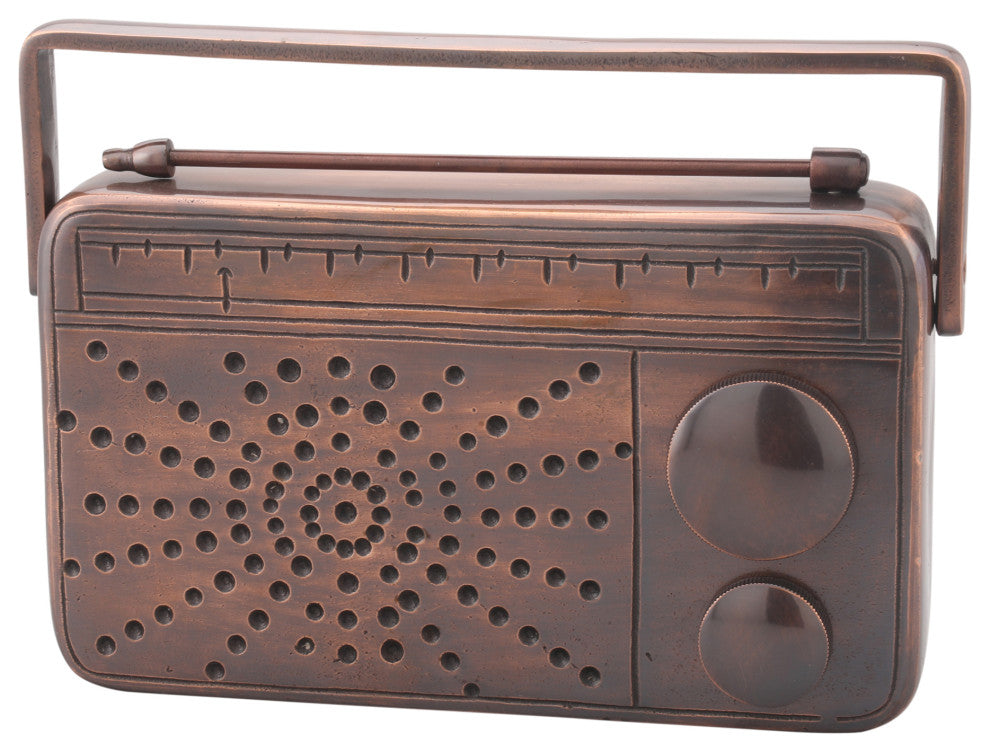 Retro Radio Table Top Dcor - Brown