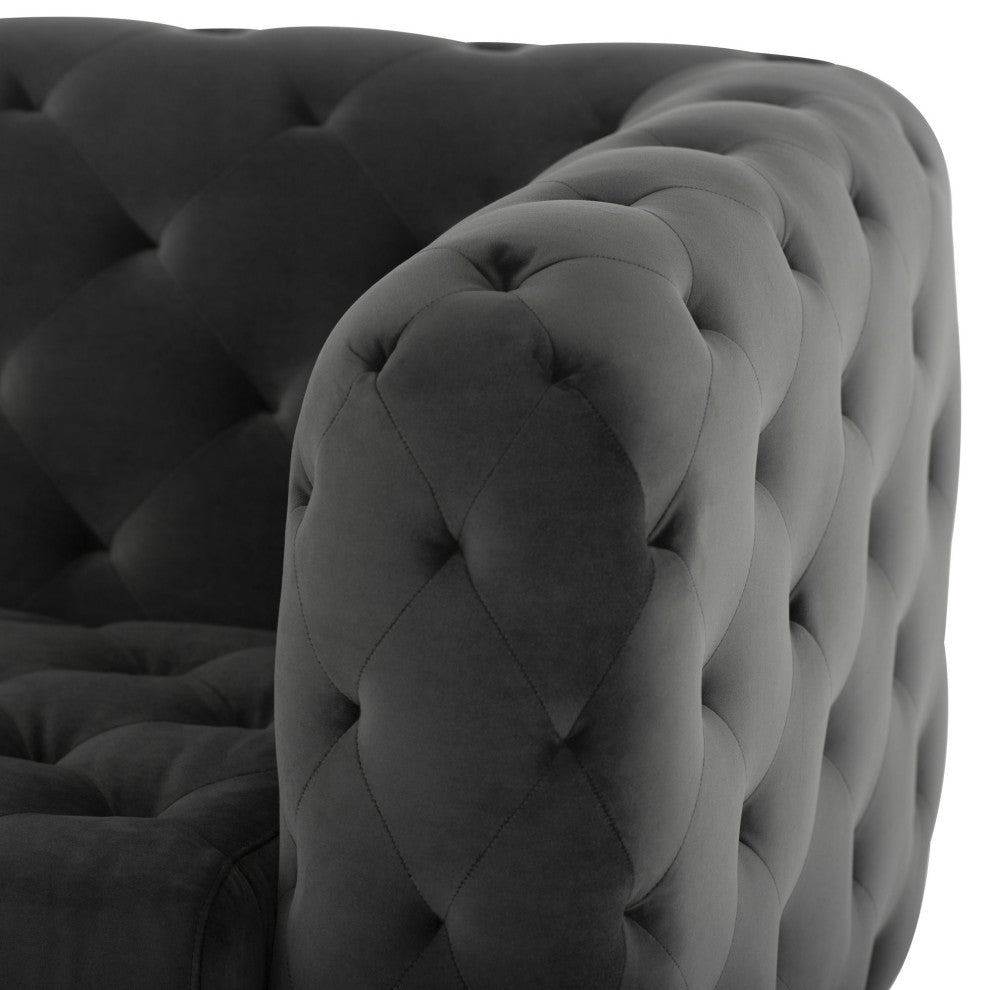 Tufty Shadow Grey Fabric Triple Seat Sofa