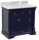 Sydney 36" Bathroom Vanity, Royal Blue, Carrara Marble