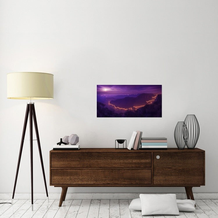 "Lights Of The Night" Stretched Canvas Giclee by Raphael Sombrio, 36x18"