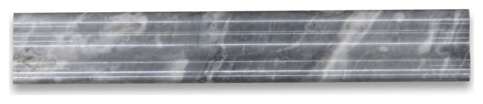 Bardiglio Gray Dark Grey Marble 2x12 Chair Rail Trim Molding Honed, 1 piece