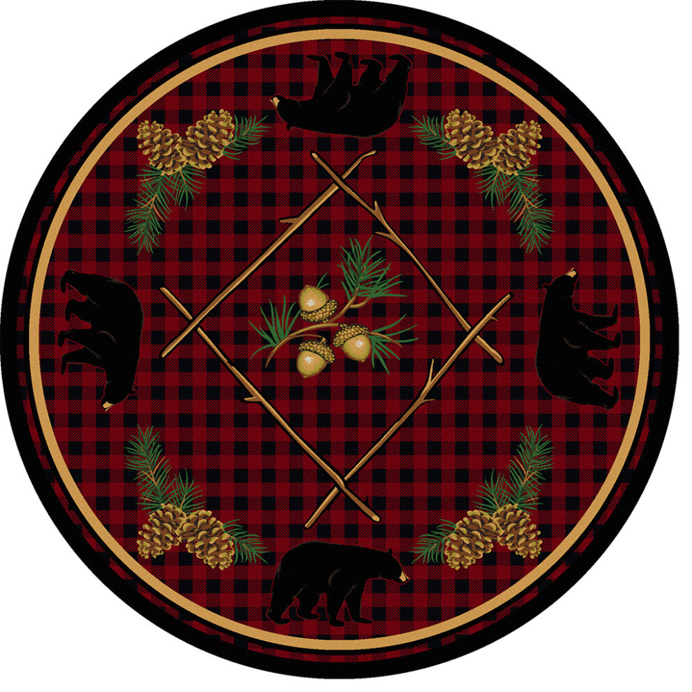Deep Woods, Red, 8' Round