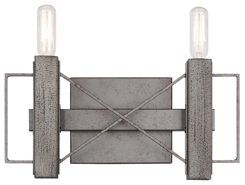 Matteo Lighting W71402WD Two Light Wall Sconce, Wood Grain Finish