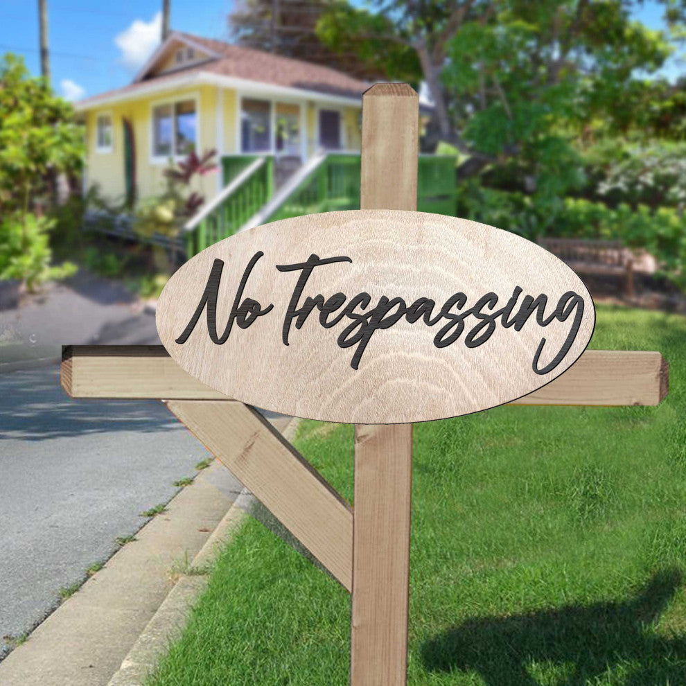 No Trespassing Sign Business sign Wooden sign Birch wood sign Lightweight sign