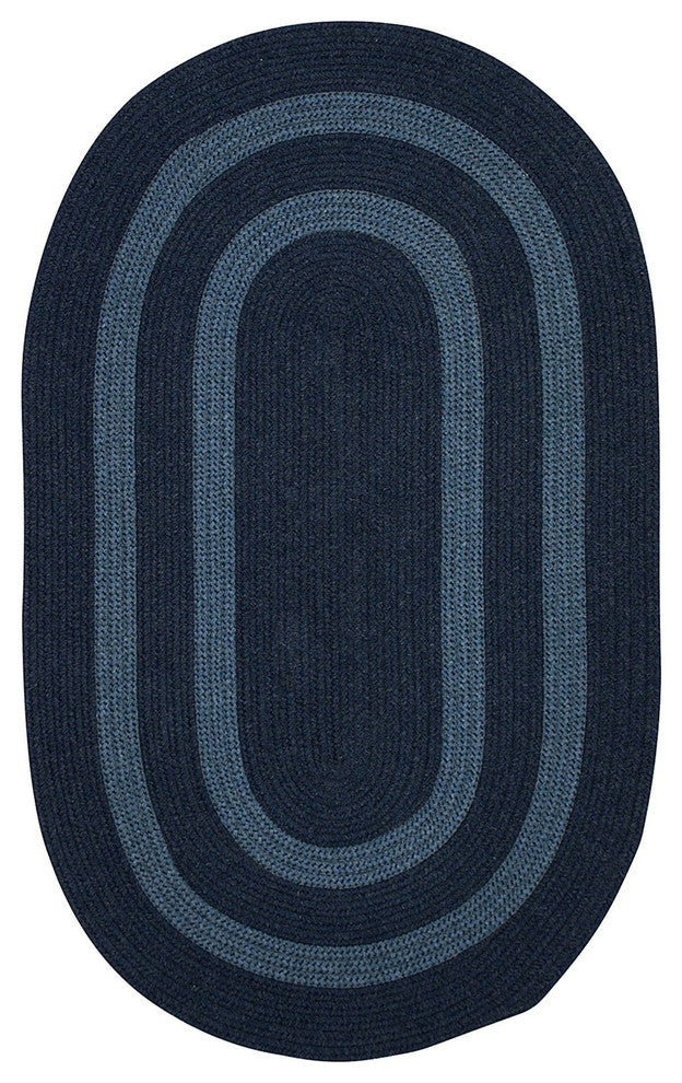 Colonial Mills Graywood GW53 Navy Bordered Area Rug, Round 12'x12'