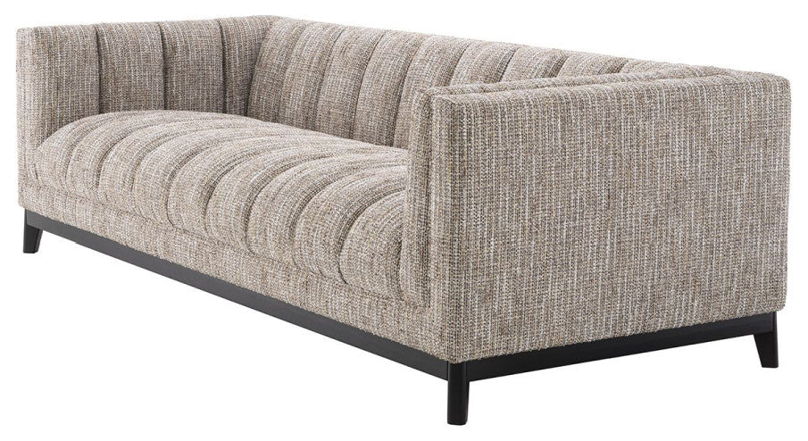 Beige Upholstered Channel Stitched Sofa | Eichholtz Ditmar