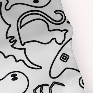 70"Wx73"L Halloween Halloween Outlines Shower Curtain, White