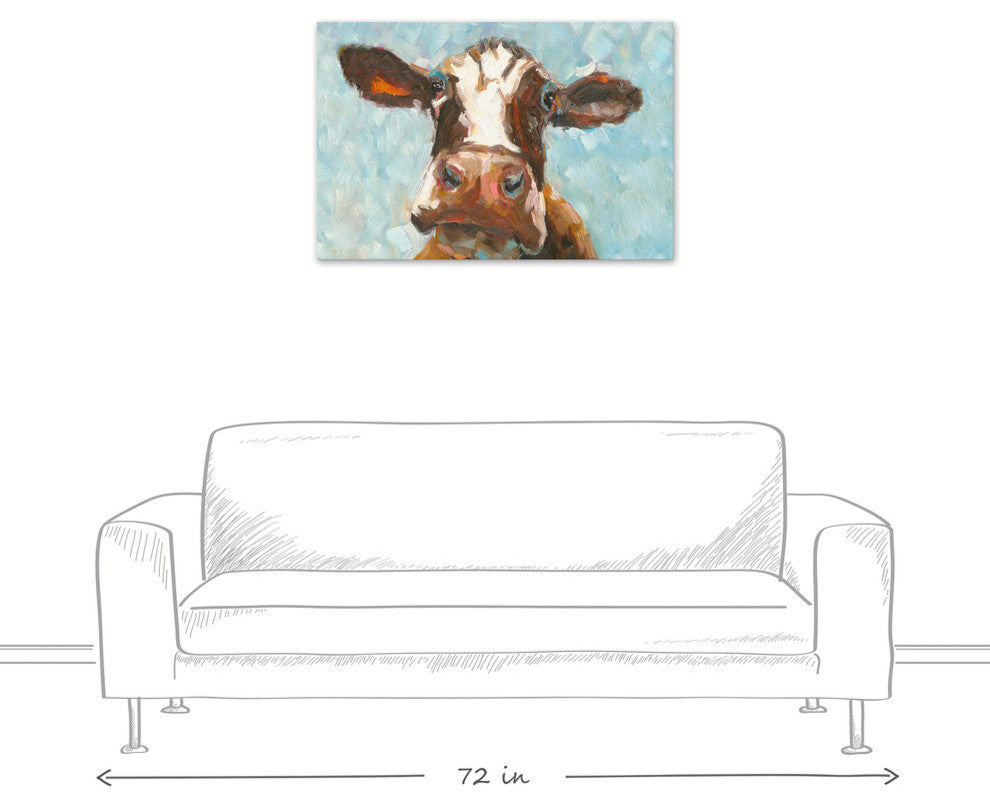 Curious Cow 1 Canvas Wall Art, 24"x36", Unframed