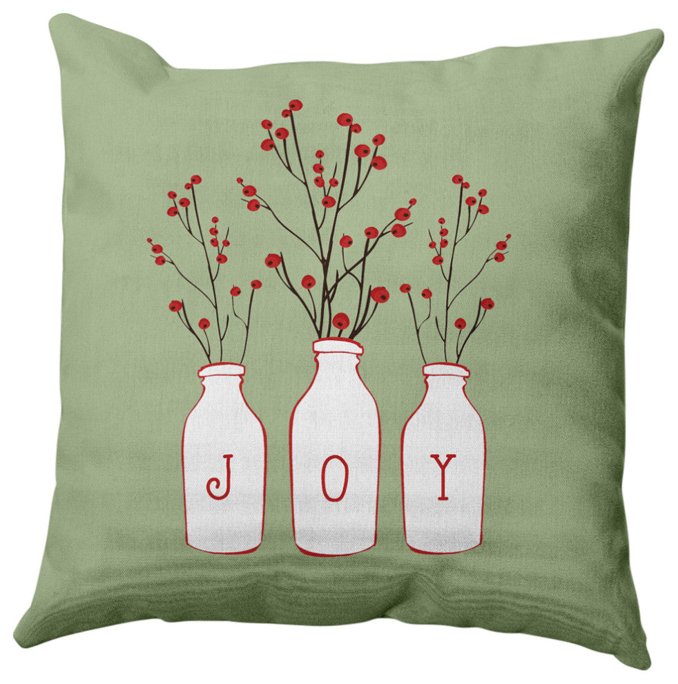 Joy Decorative Throw Pillow, Green, 16"x16"