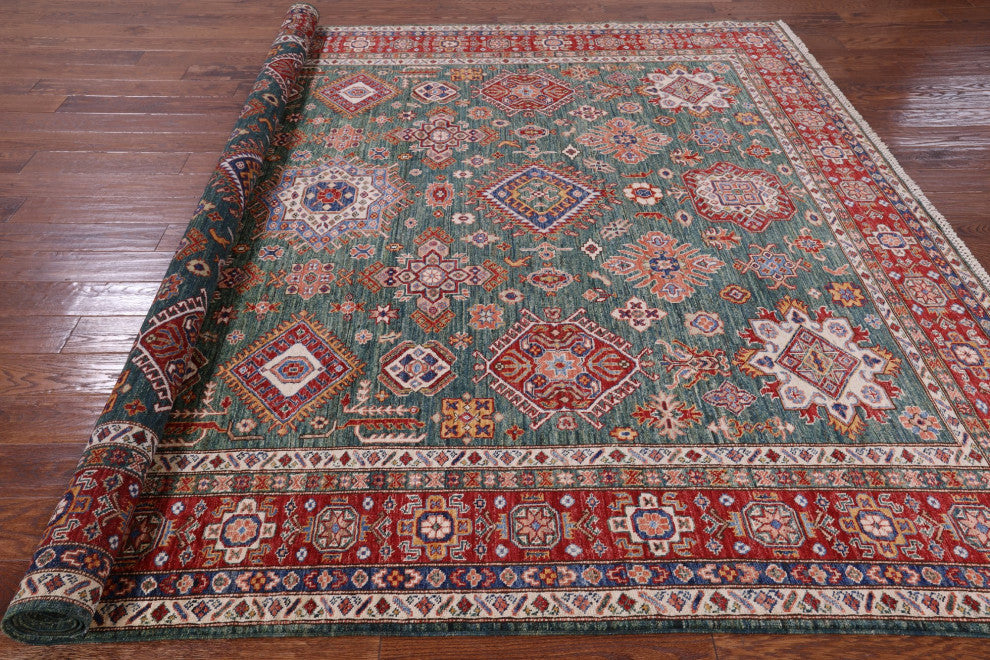 Super Kazak Hand-Knotted Wool Rug 8' 6" X 10' 4" Q5034