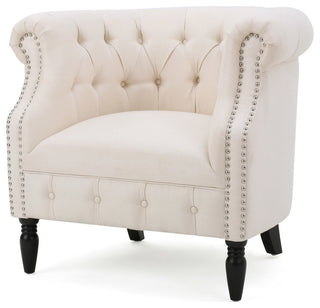 GDF Studio Akula High Back Club Chair, Beige Fabric