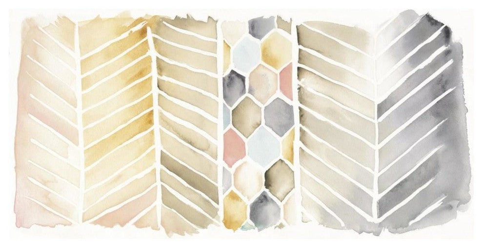 "Watercolor Chevron Crop" Digital Paper Print by Elyse DeNeige, 50"x26"