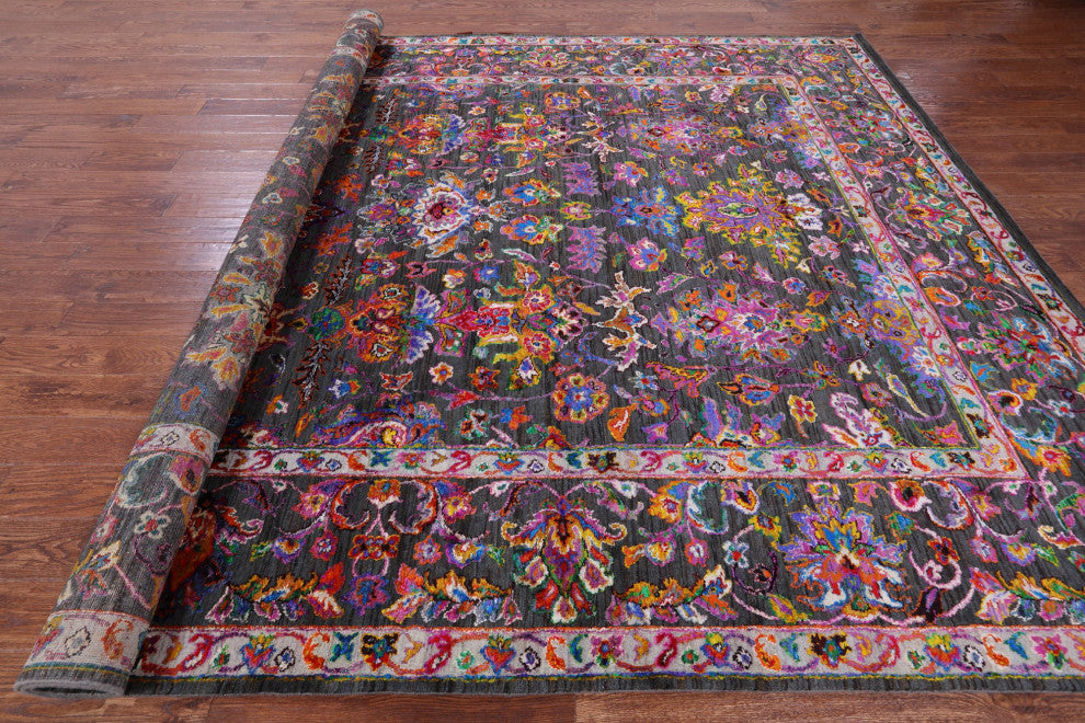 8' 10" X 11' 10" Wool & Silk Persian Hand-Knotted Rug - Q13733