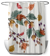 70"Wx73"L Colorful Leaves Shower Curtain, Orange