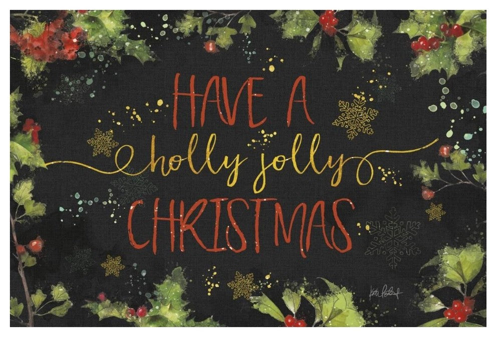 "Christmas Sentiments I Black" Digital Paper Print by Katie Pertiet, 50"x34"