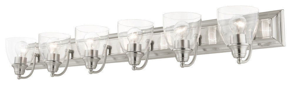 Brushed Nickel Transitional, Colonial, Vanity Sconce