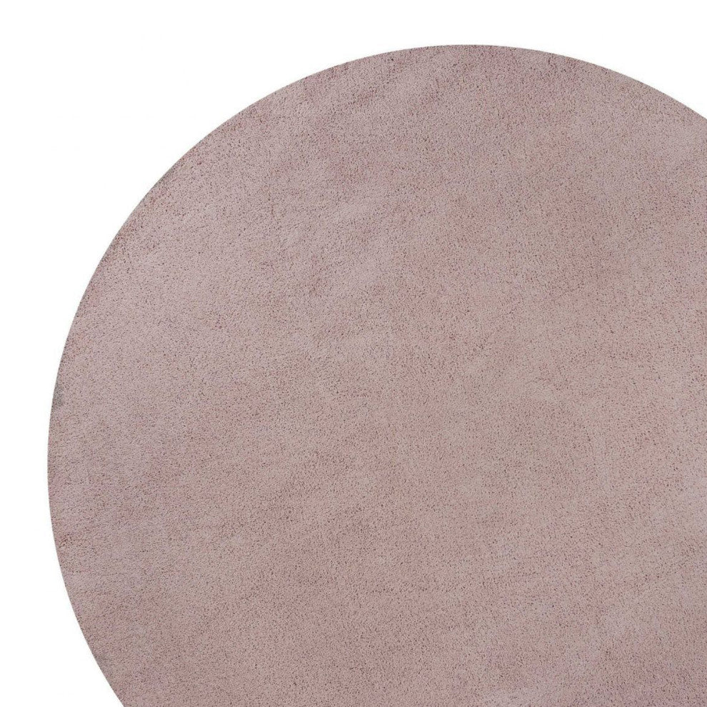 HomeRoots 8' Round Polyester Rose Pink Area Rug