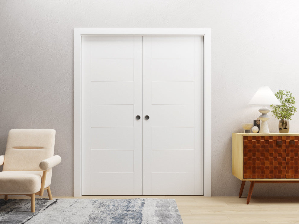 Sliding French Double Pocket Doors 84x84"