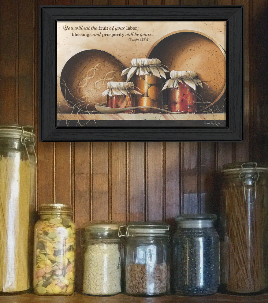 "Blessings and Prosperity" By John Rossini, Printed Wall Art, Black Frame