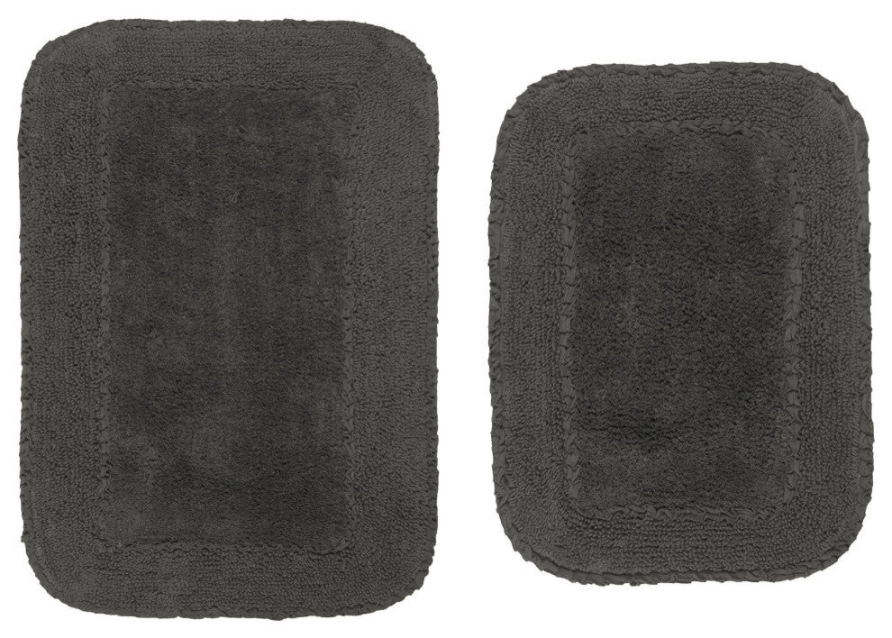 Radiant Collection Bath Rug Set, Machine Wash, 2-Piece Set, Gray