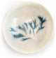 3.5" Round Capiz Bowl, Coral Design, Blue and Natural, Set of 2