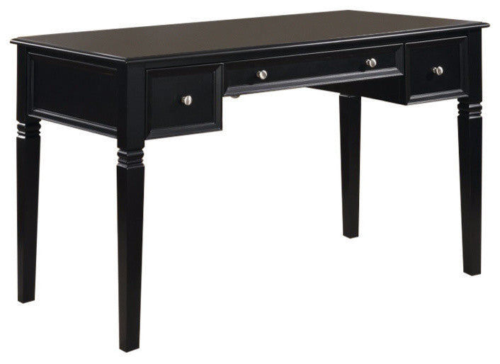 Benzara BM159108 Classic Wooden Writing Desk with Keyboard Drawer, Black