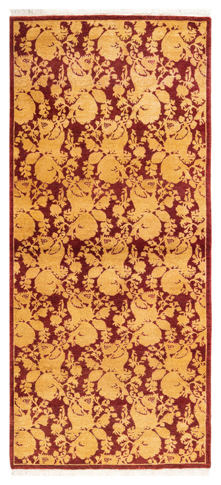 Esin One-of-a-Kind Hand-Knotted Area Rug Red, 2'8"x6'1"