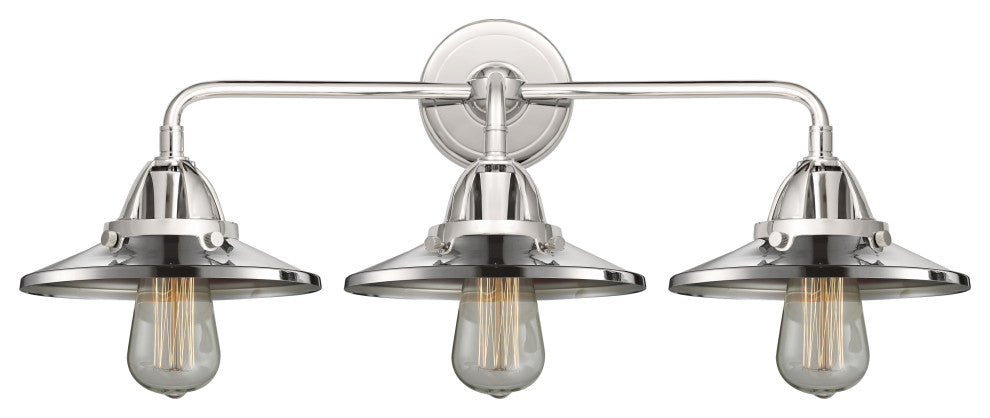 Innovations 288-3W-PC-M7-PieceRailroad 3 Light Vanity Light, Polished Chrome