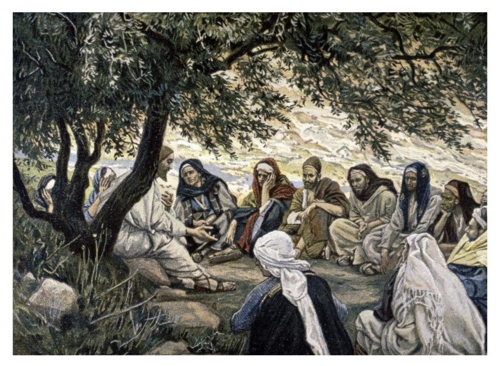 "The Sermon on the Mount: Christ's Exhortation to Apostles" Paper Art, 32"x24"