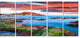 "Colorful Giollonardo Beach Sunset" Modern Seashore Wall Art, 5 Panels, 60"x28"