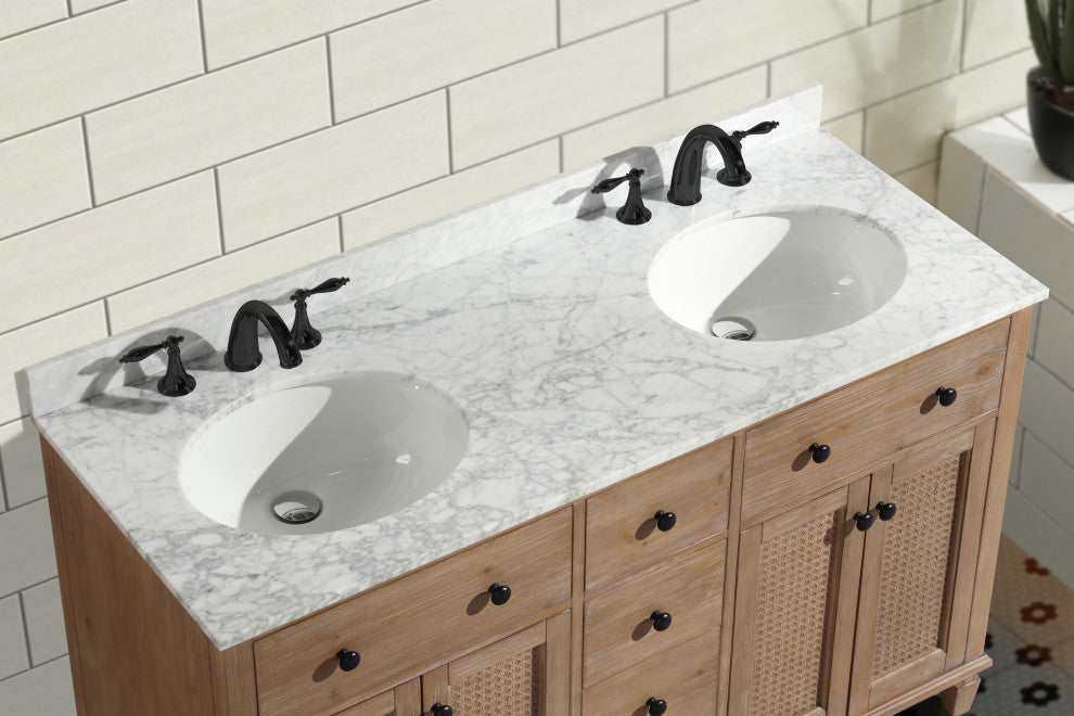 Ari Kitchen and Bath Annie 55" Double Bath Vanity Weathered Fir