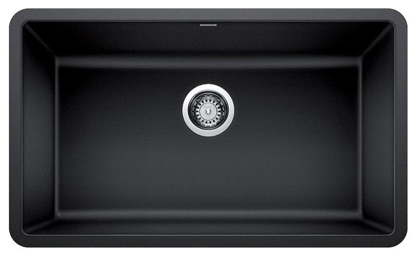 Blanco 442534 Precis 30"x18" Granite Single Bowl Kitchen Sink, Anthracite