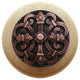 Chateau Wood Knob, Antique Brass, Natural Wood Finish, Antique Copper